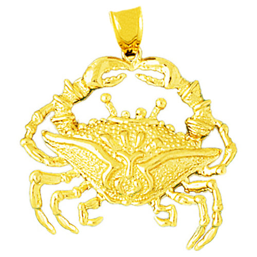 Image of ID 1 14K Gold 30MM Crab Pendant