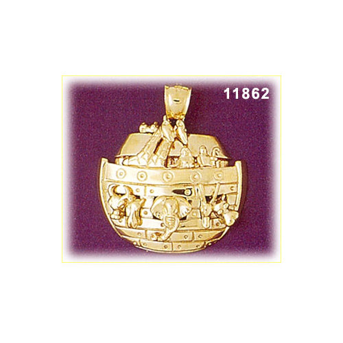 Image of ID 1 14K Gold 30MM Noah&#39s Ark Pendant