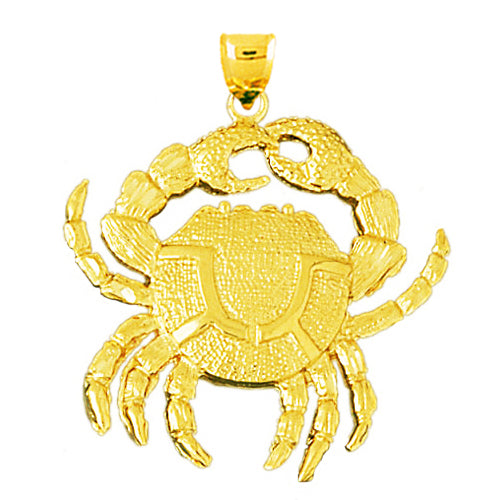 Image of ID 1 14K Gold 32MM Crab Pendant