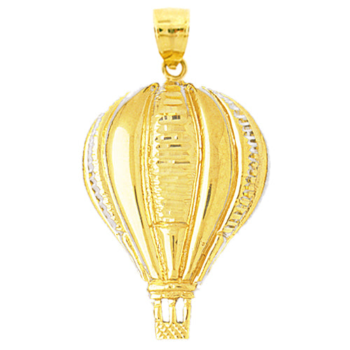 Image of ID 1 14K Gold 32MM Hot Air Balloon Pendant