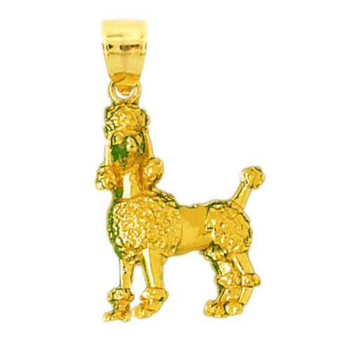 Image of ID 1 14K Gold 32MM Poodle Pendant