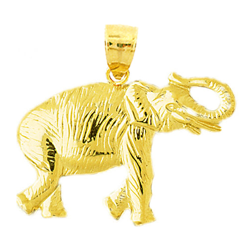 Image of ID 1 14K Gold 34MM Elephant Pendant