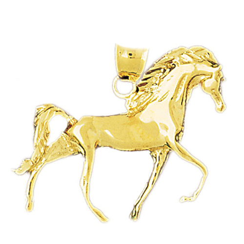 Image of ID 1 14K Gold 35MM Horse Pendant
