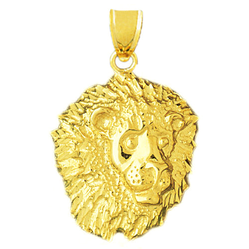 Image of ID 1 14K Gold 35MM Lion Head Pendant