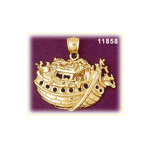 Image of ID 1 14K Gold 35MM Noah&#39s Ark Pendant