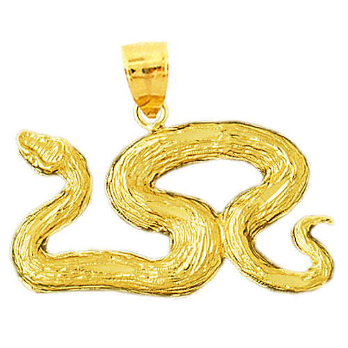 Image of ID 1 14K Gold 35MM Snake Pendant
