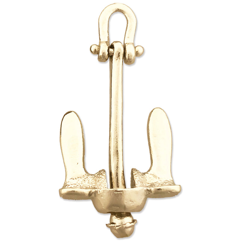 Image of ID 1 14K Gold 36MM 3D Ship Anchor Pendant