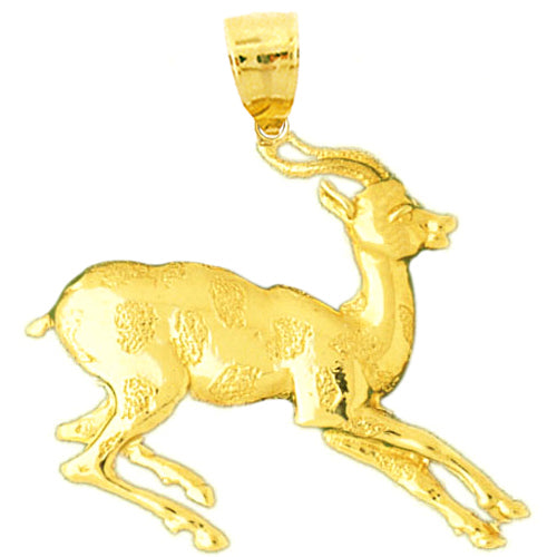 Image of ID 1 14K Gold 36MM Deer Pendant