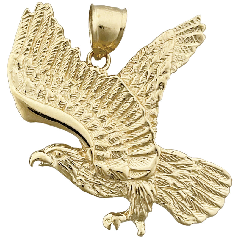 Image of ID 1 14K Gold 38MM Flying Eagle Pendant