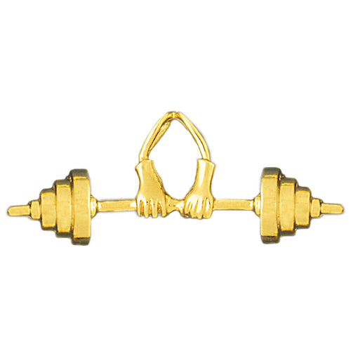 Image of ID 1 14K Gold 3D Barbell Pendant