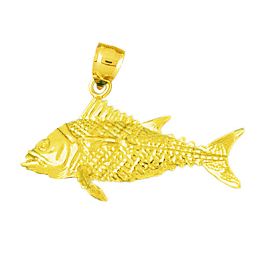 Image of ID 1 14K Gold 3D Bass Pendant