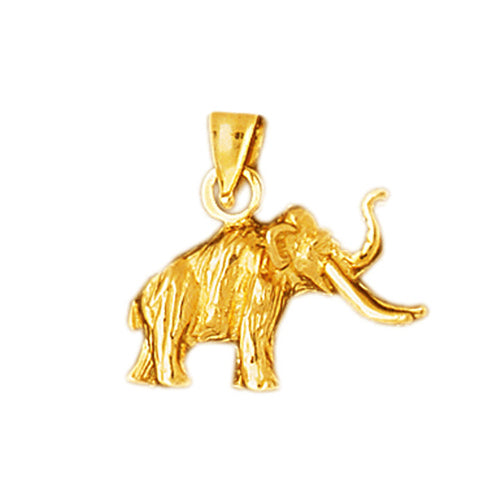 Image of ID 1 14K Gold 3D Elephant with Long Tusks Charm