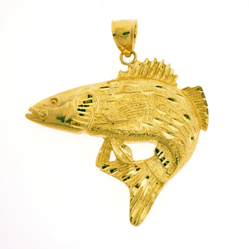 Image of ID 1 14K Gold 3D Fish Pendant