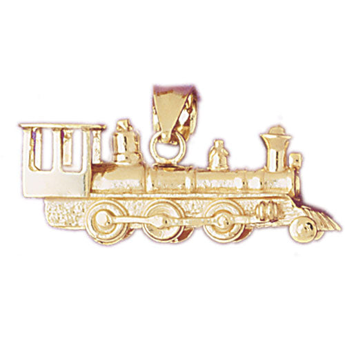 Image of ID 1 14K Gold 3D Locomotive Train Pendant