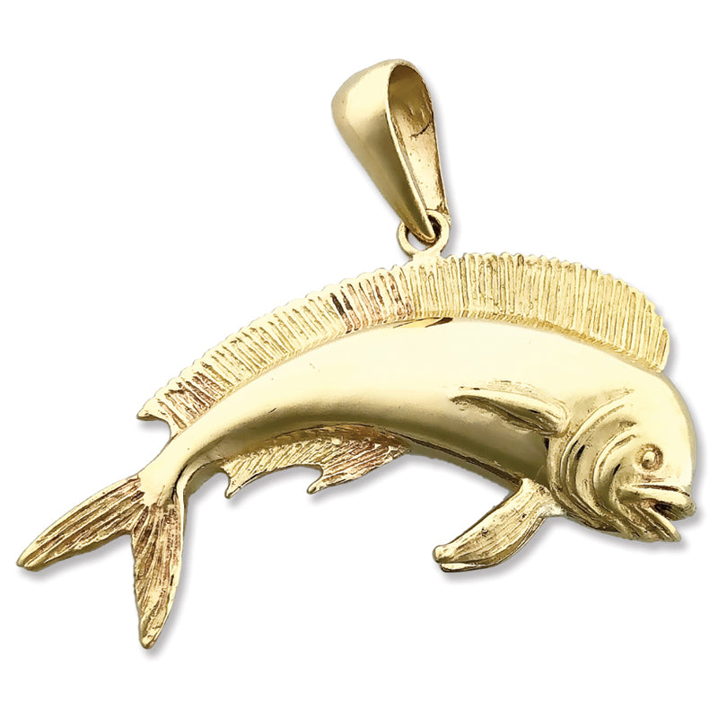 Image of ID 1 14K Gold 3D Mahi Mahi Fish Pendant