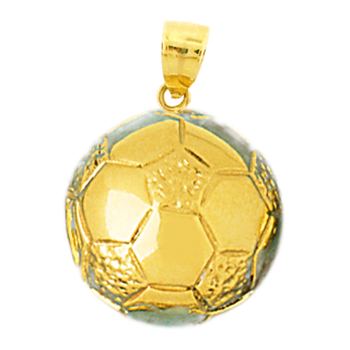 Image of ID 1 14K Gold 3D Soccer Ball Pendant