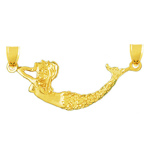 Image of ID 1 14K Gold 3D Swimming Mermaid Pendant