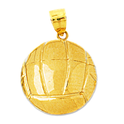 Image of ID 1 14K Gold 3D Volleyball Pendant
