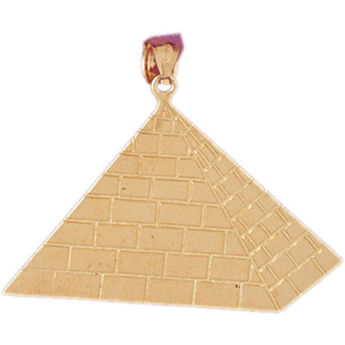 Image of ID 1 14K Gold 40MM Egyptian Pyramid Pendant