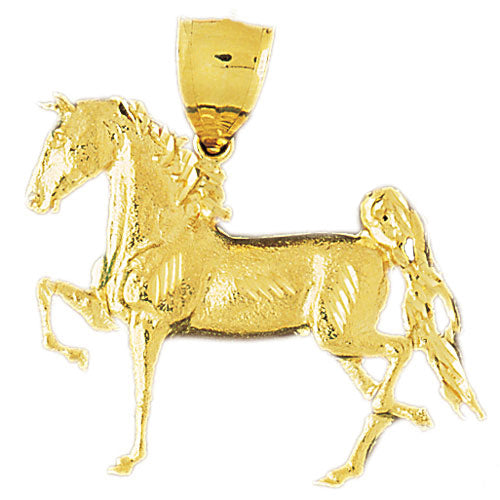 Image of ID 1 14K Gold 40MM Horse Pendant