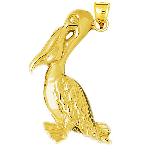 Image of ID 1 14K Gold 41MM Pelican Pendant