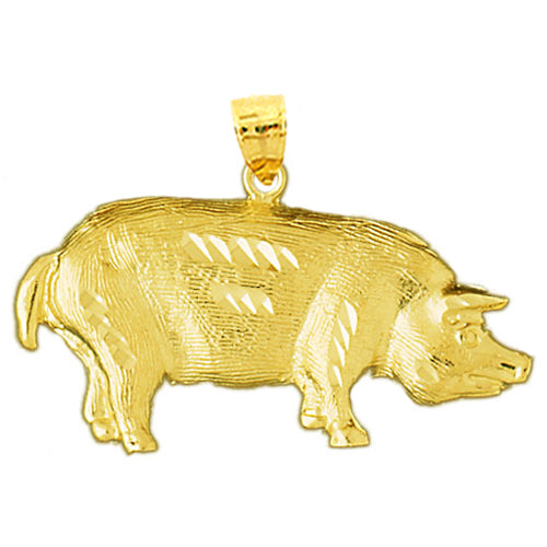 Image of ID 1 14K Gold 42MM Pig Pendant