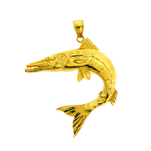 Image of ID 1 14K Gold 44MM Fish Pendant