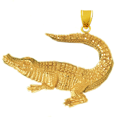 Image of ID 1 14K Gold 44MM Wide Alligator Pendant