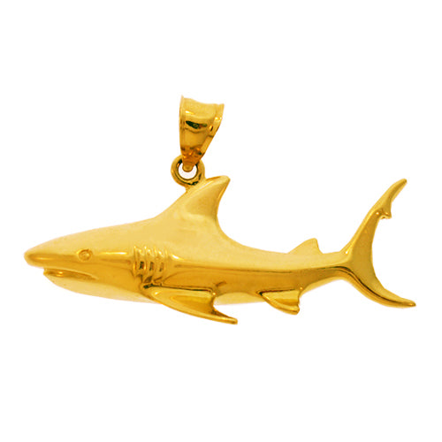 Image of ID 1 14K Gold 45MM Shark Pendant