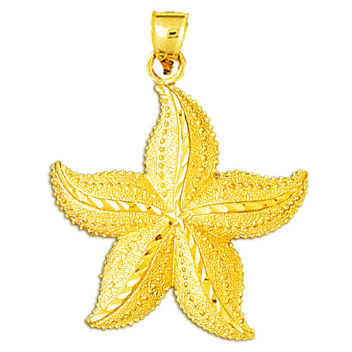 Image of ID 1 14K Gold 45MM Starfish Pendant