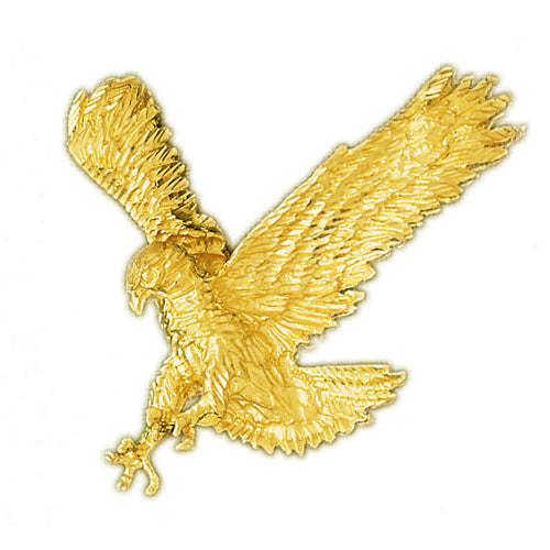 Image of ID 1 14K Gold 50MM Hunting Eagle Pendant