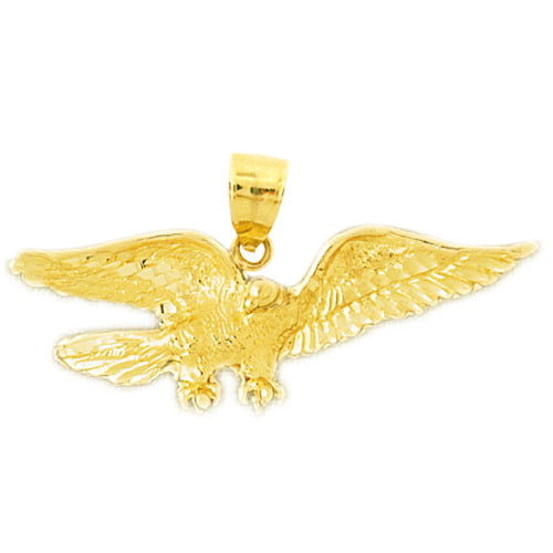 Image of ID 1 14K Gold 50MM Soaring Eagle Pendant