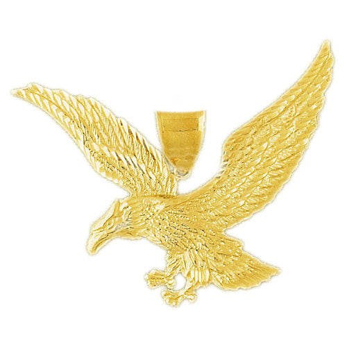 Image of ID 1 14K Gold 55MM Bald Eagle Pendant