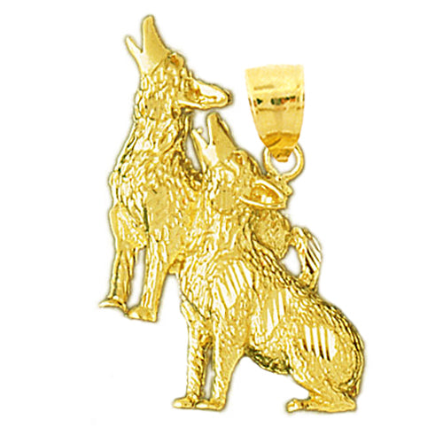 Image of ID 1 14K Gold Alpha and Omega Fox Pendant