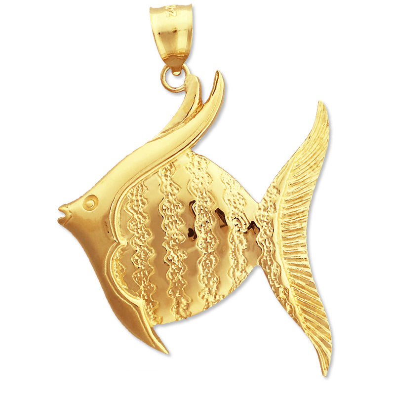 Image of ID 1 14K Gold Angelfish Pendant