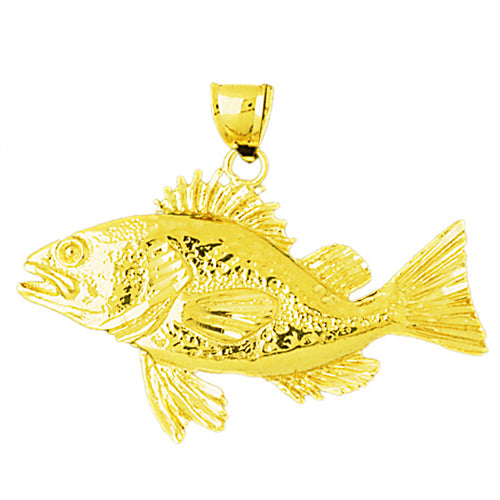 Image of ID 1 14K Gold Bass Pendant
