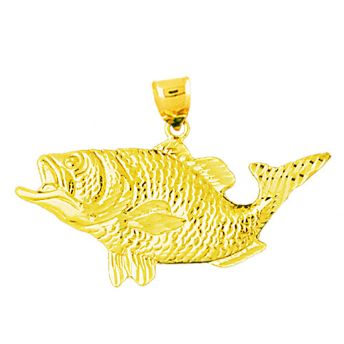 Image of ID 1 14K Gold Big Mouth Bass Pendant