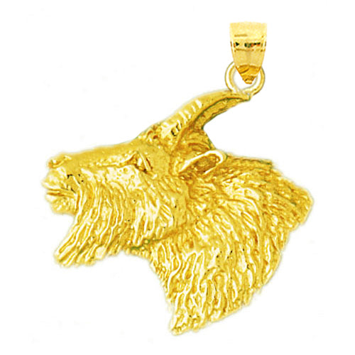 Image of ID 1 14K Gold Billy Goat Head Pendant