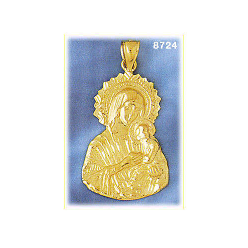 Image of ID 1 14K Gold Blessed Mary and Christ Pendant