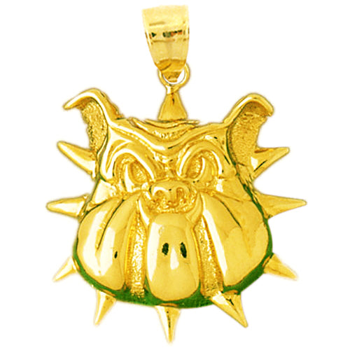 Image of ID 1 14K Gold Bulldog with Spike Collar Pendant