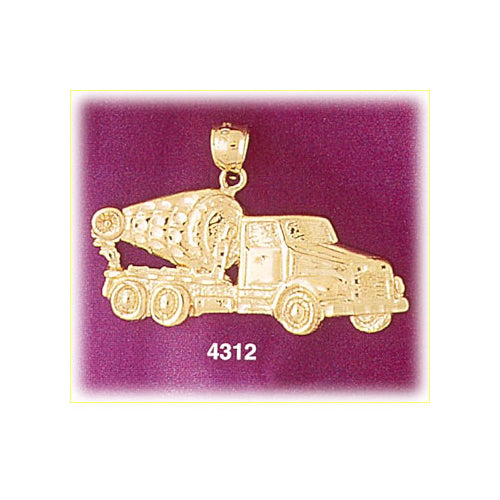 Image of ID 1 14K Gold Cement Mixer Truck Pendant