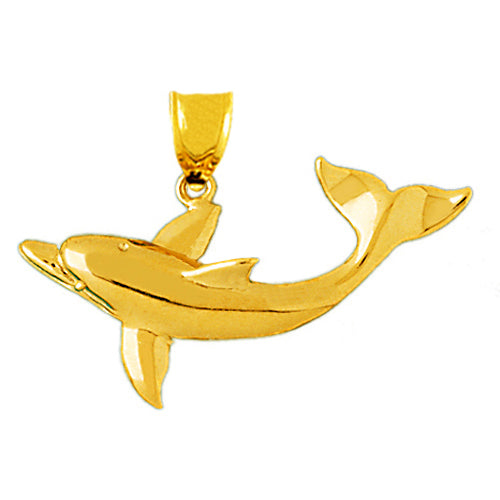 Image of ID 1 14K Gold Cetacean Dolphin Pendant