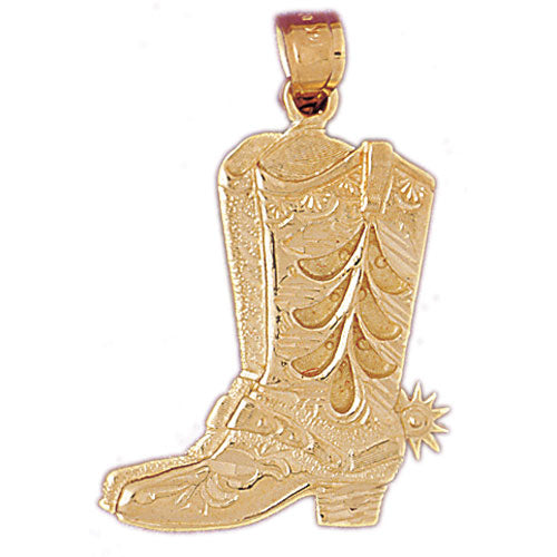 Image of ID 1 14K Gold Cowboy Boots with Spur Pendant