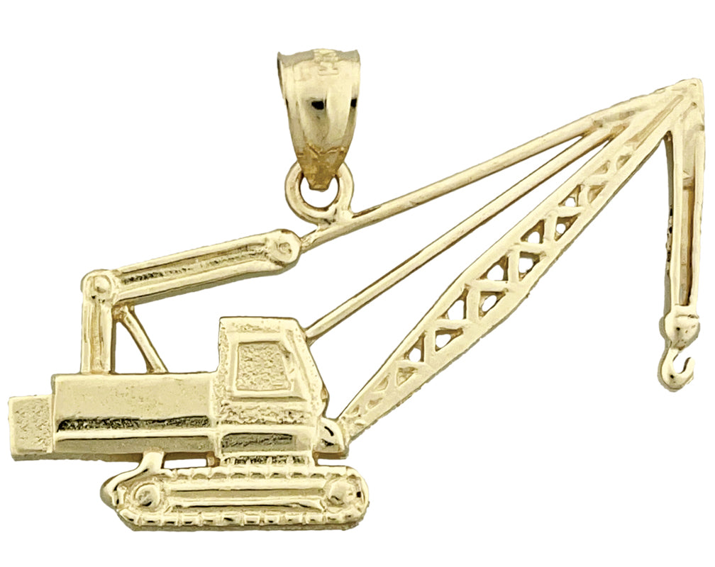 Image of ID 1 14K Gold Crawler Crane Pendant
