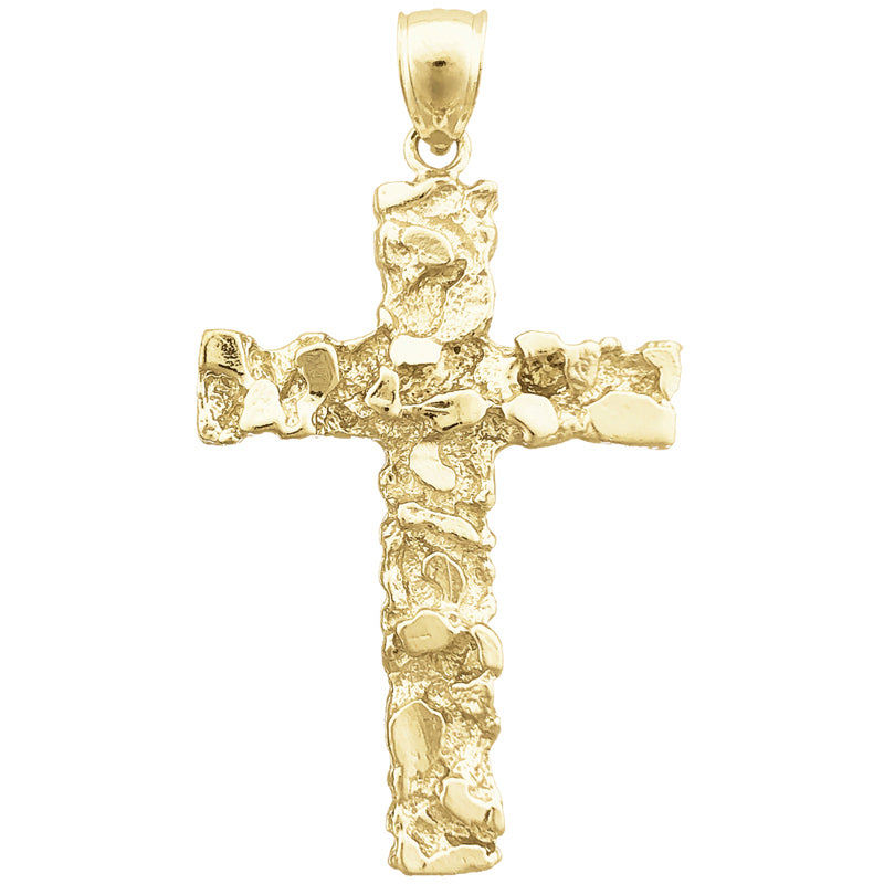 Image of ID 1 14K Gold Cross Nugget Pendant