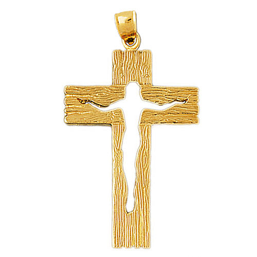 Image of ID 1 14K Gold Cross with Open Jesus Body Pendant