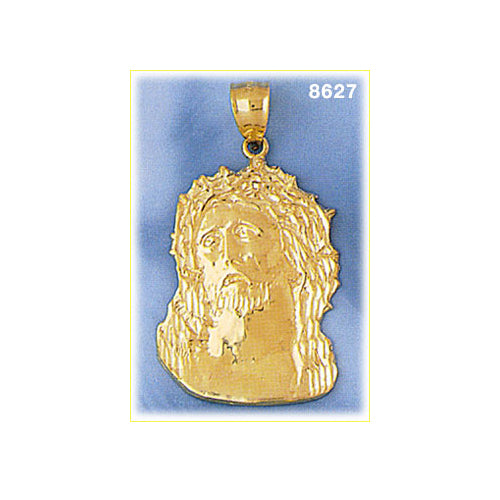 Image of ID 1 14K Gold Crown of Thorns Jesus Head Pendant