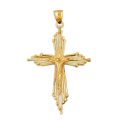 Image of ID 1 14K Gold Designer Crucifix Pendant
