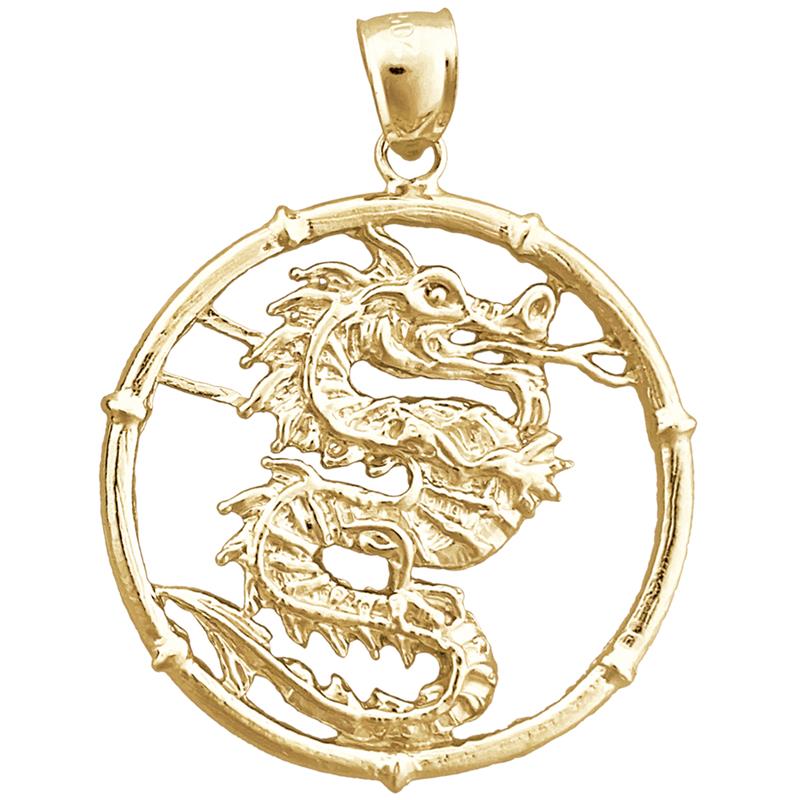 Image of ID 1 14K Gold Dragon Chinese Zodiac Pendant