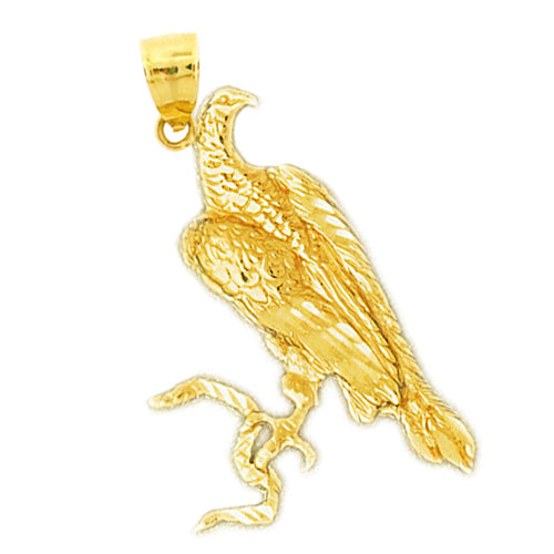 Image of ID 1 14K Gold Eagle Clutching Snake Pendant